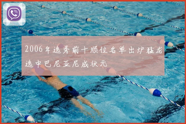 2006年选秀前十顺位名单出炉猛龙选中巴尼亚尼成状元