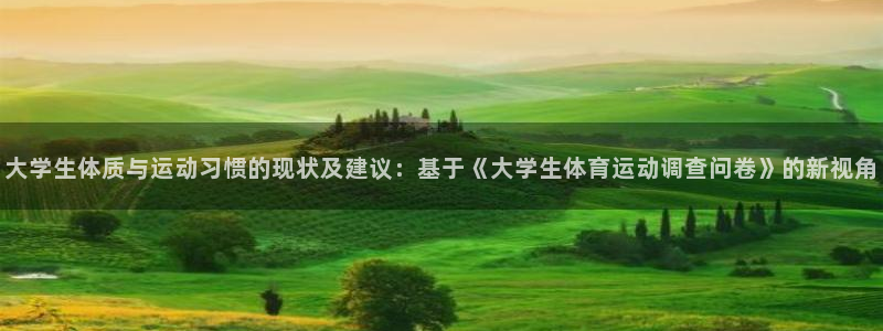 3377体育游戏：大学生体质与运动习惯的现状及建议：基于《大